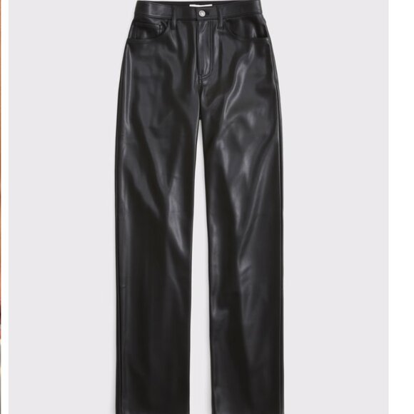 Abercrombie & Fitch  High Rise 90s Relaxed Vegan Leather Pant (Size 29) - Picture 6 of 8